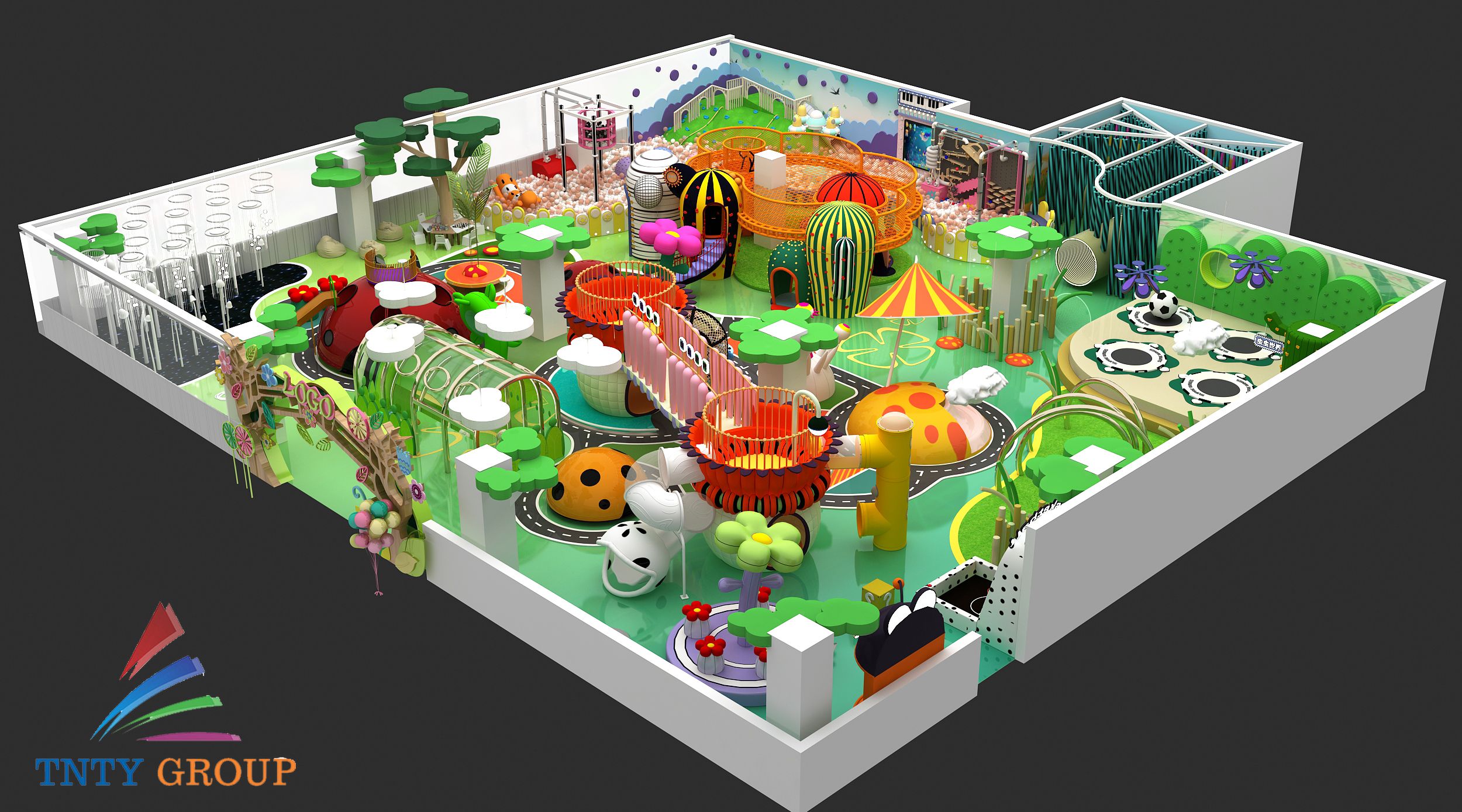 Khu vui chơi liên hoàn trong nhà tại TNTY