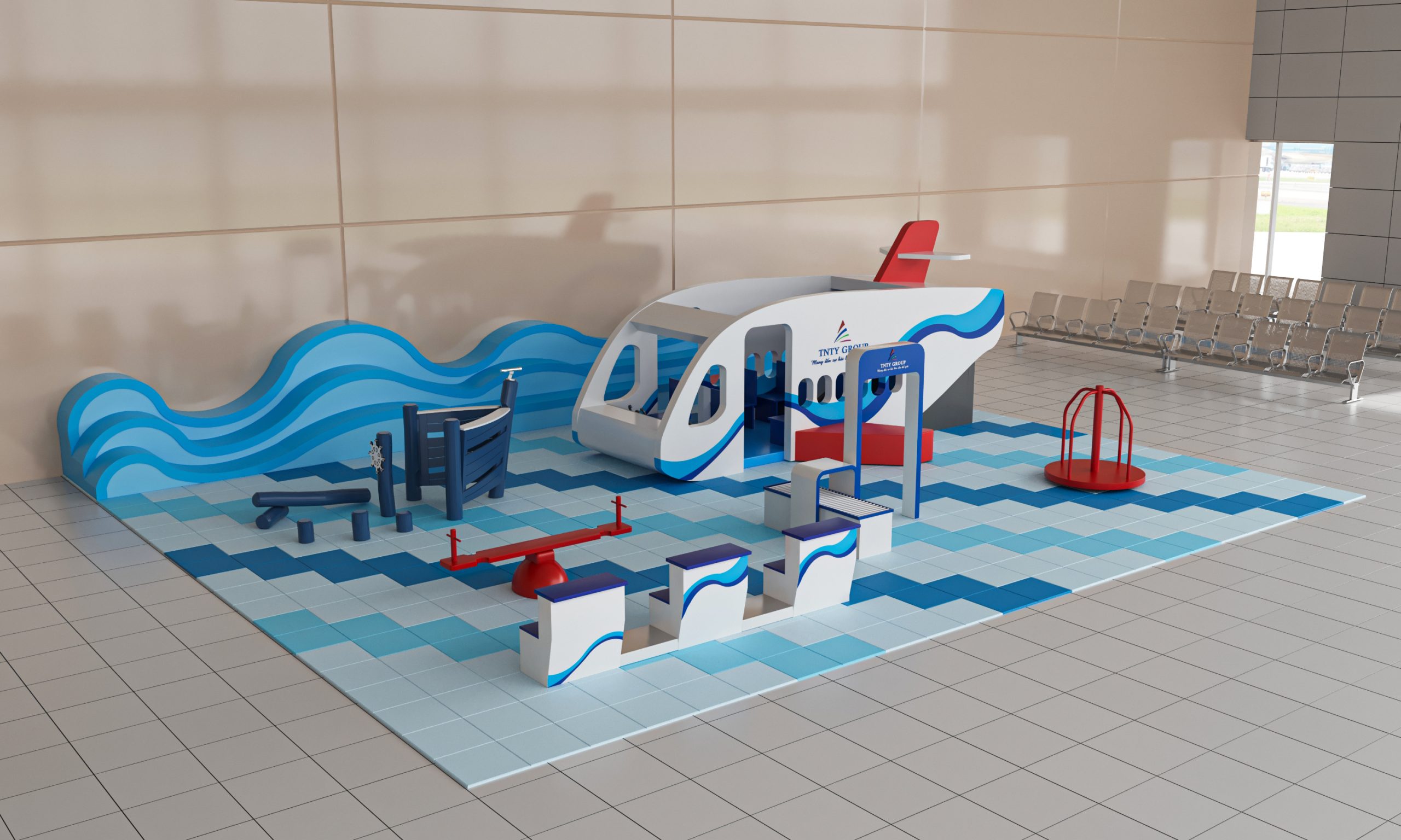 thiết khu vui chơi trẻ em tại sân bay cam ranh